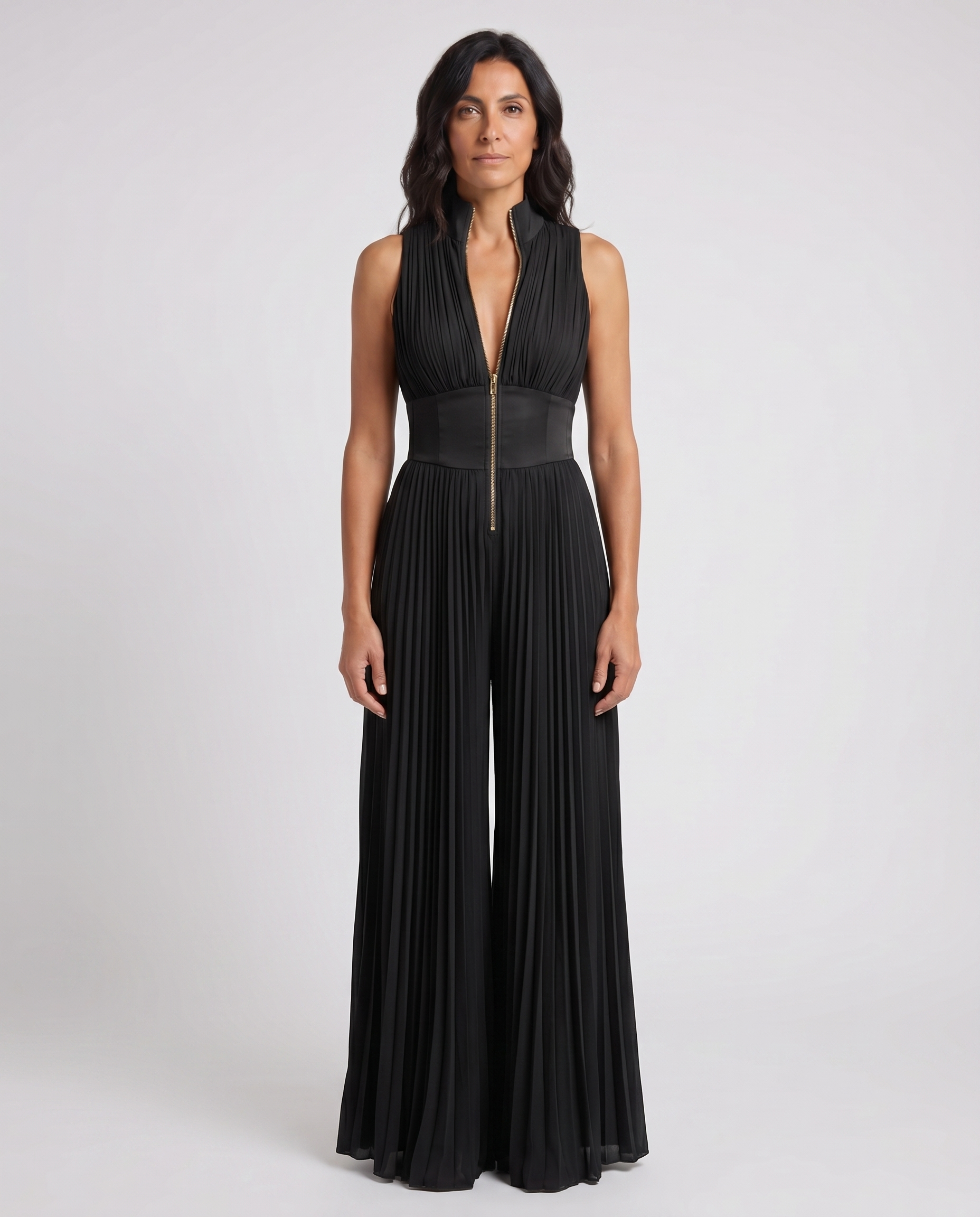 Notte | La Tuta Plissé in Chiffon Nero