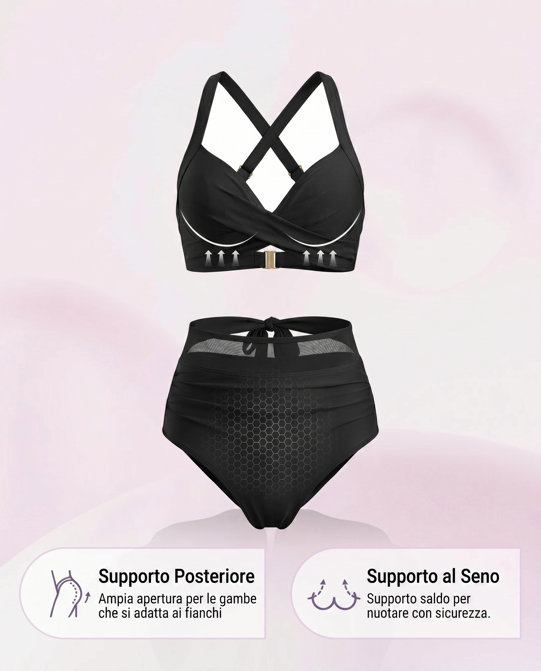 Sabine | Bikini 2 in 1 a vita alta con effetto snellente