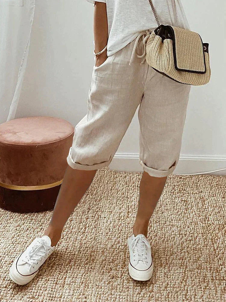 Vera | Pantaloncini da donna in cotone e lino