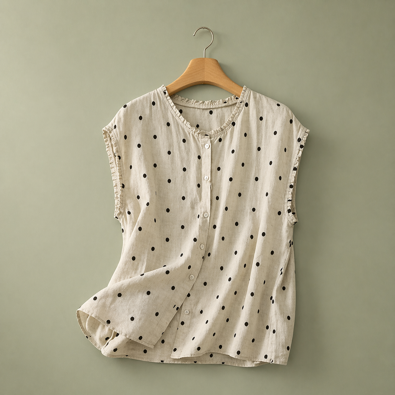 Marielle Linen Dot Blouse