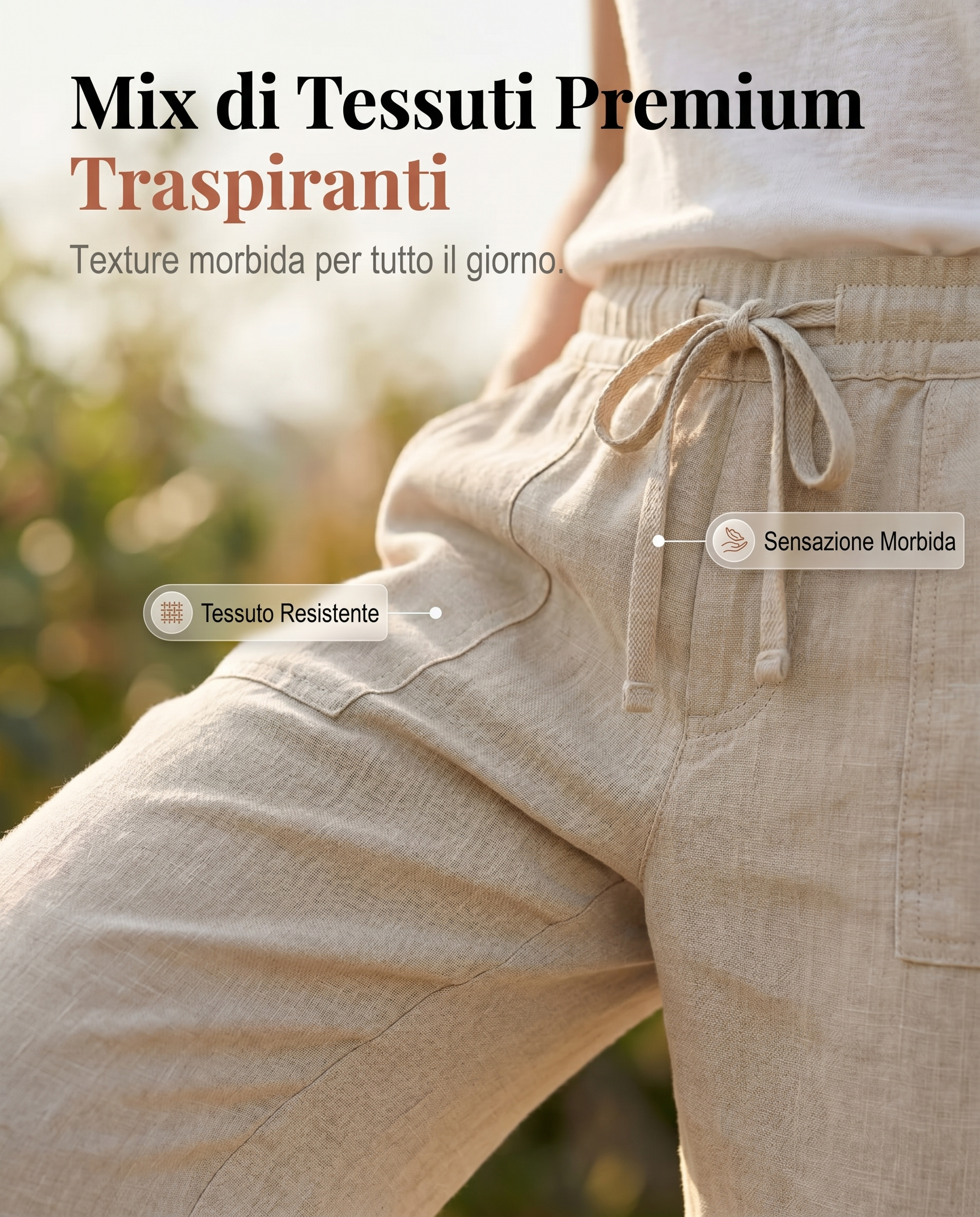 Vera | Pantaloncini da donna in cotone e lino