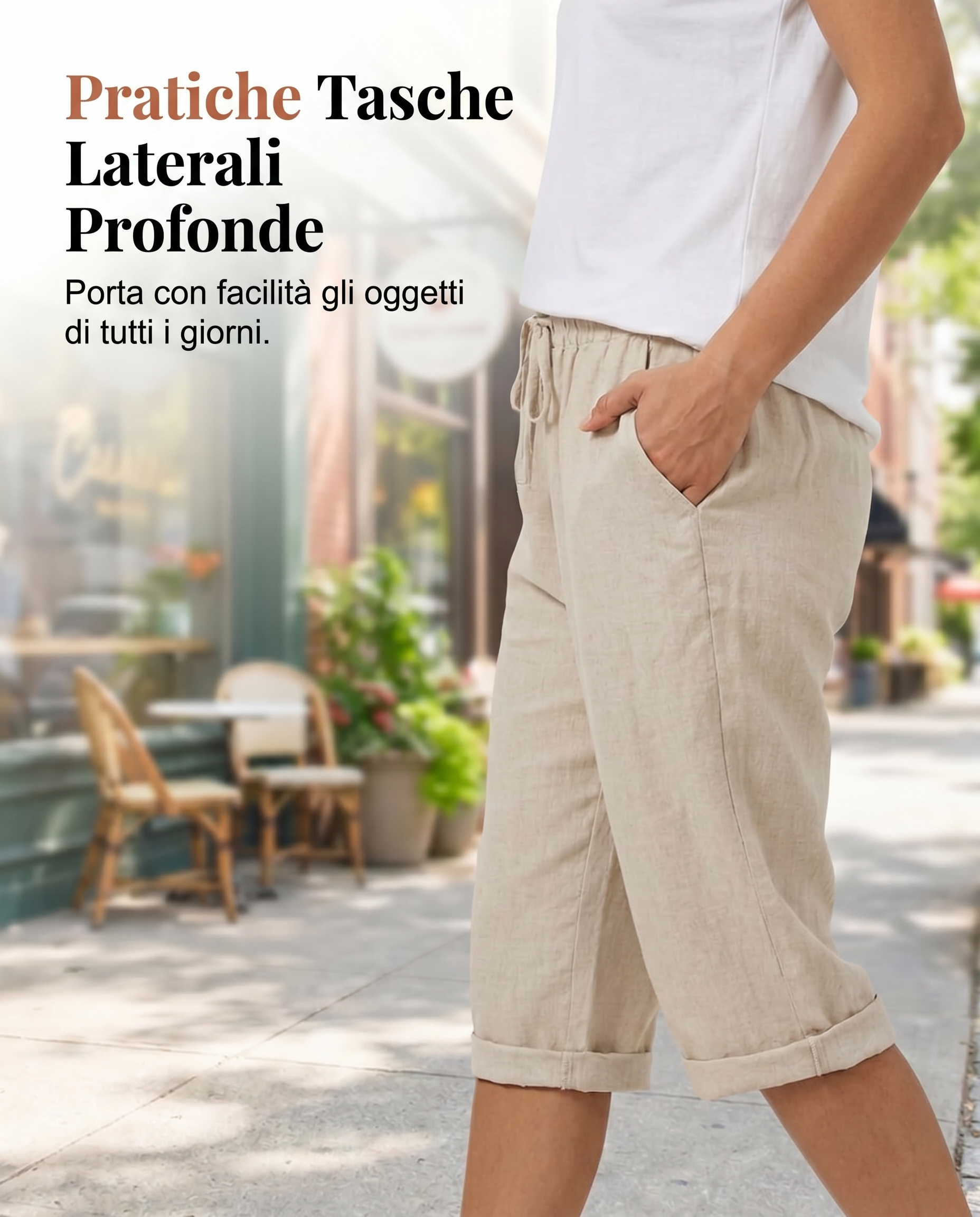 Vera | Pantaloncini da donna in cotone e lino