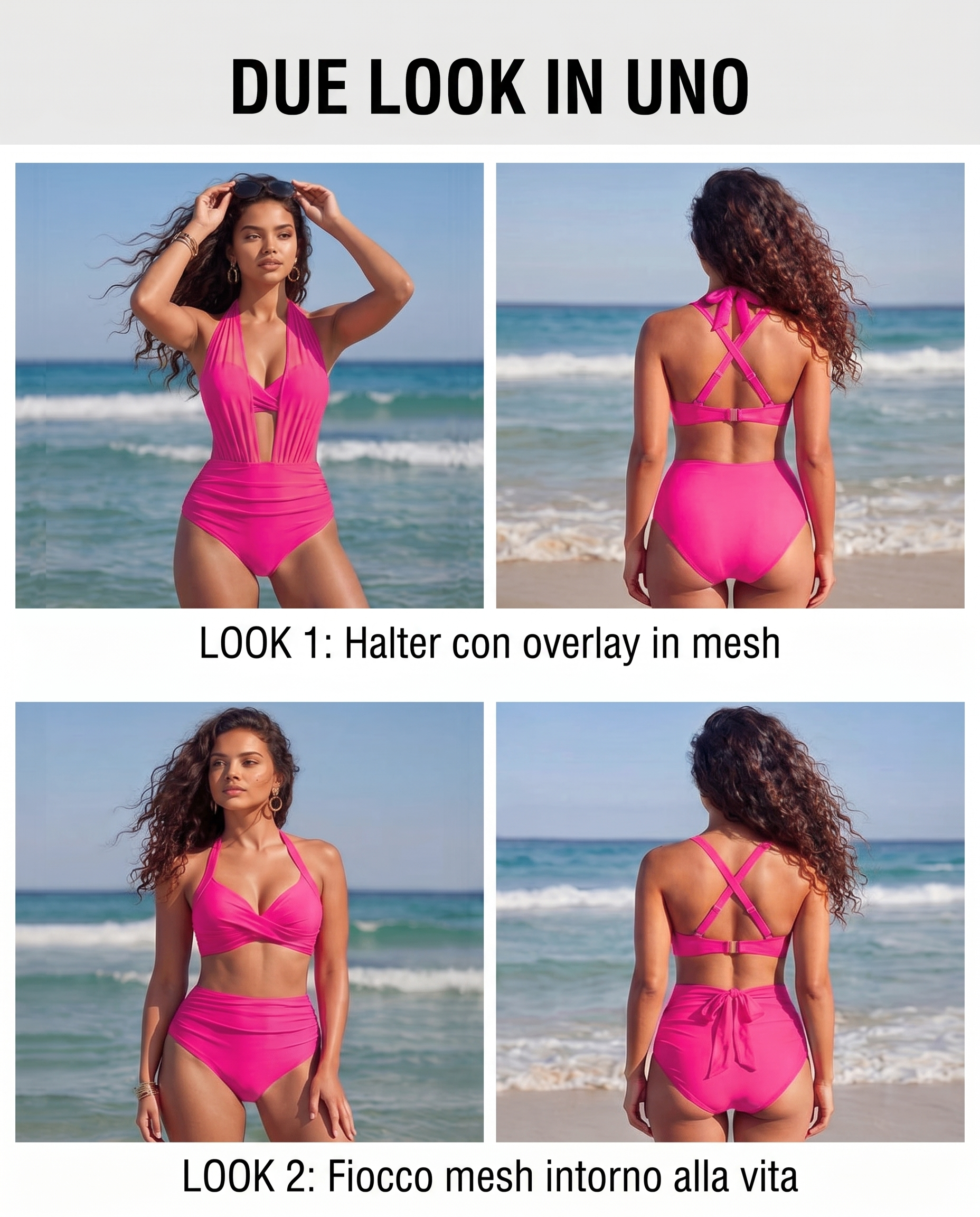 Sabine | Bikini 2 in 1 a vita alta con effetto snellente
